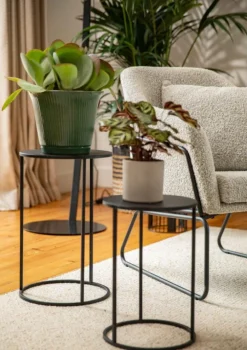 Sellette ronde en métal noir Quinty taille 1 - Ø 30 x H 30 cm