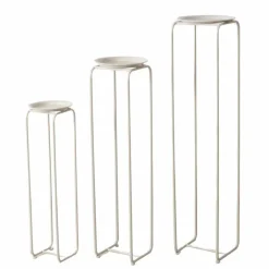 Sellette rotative en fer beige Hanka L - Ø 28 x H 116 cm