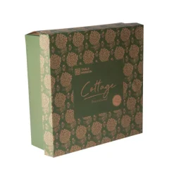 Service apéritif en porcelaine motifs floraux Cottage - 1 Plateau et 6 coupelles