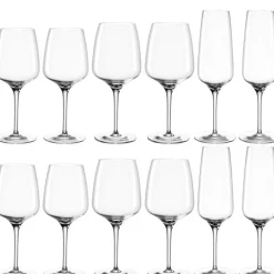 Service de 12 verres à pied en verre transparent anti-choc Leonardo Cesti