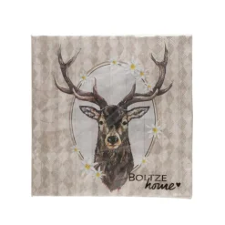 Serviettes en papier marron à motif cerf Ludwig - 16,5 x 16,5 cm