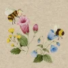 Serviettes en papier recyclé 2 plis motif abeilles Bee flowerful x 25 - 33 x 33 cm