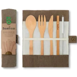Set de couverts coloris bois en Bambou Bambaw