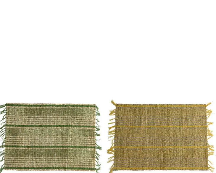 Set de table coloris jaune en bambou - 45 x 33 cm