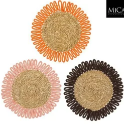 Set de table en zostère naturelle avec bord couleur Fernandez - 38 cm