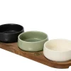Set rond tapas 3 pièces coloris multicolore en bois d'acacia - 30 x 20 x 2,8 cm