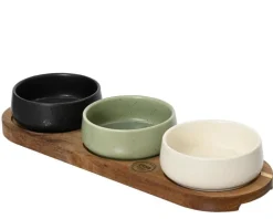 Set rond tapas 3 pièces coloris multicolore en bois d'acacia - 30 x 20 x 2,8 cm