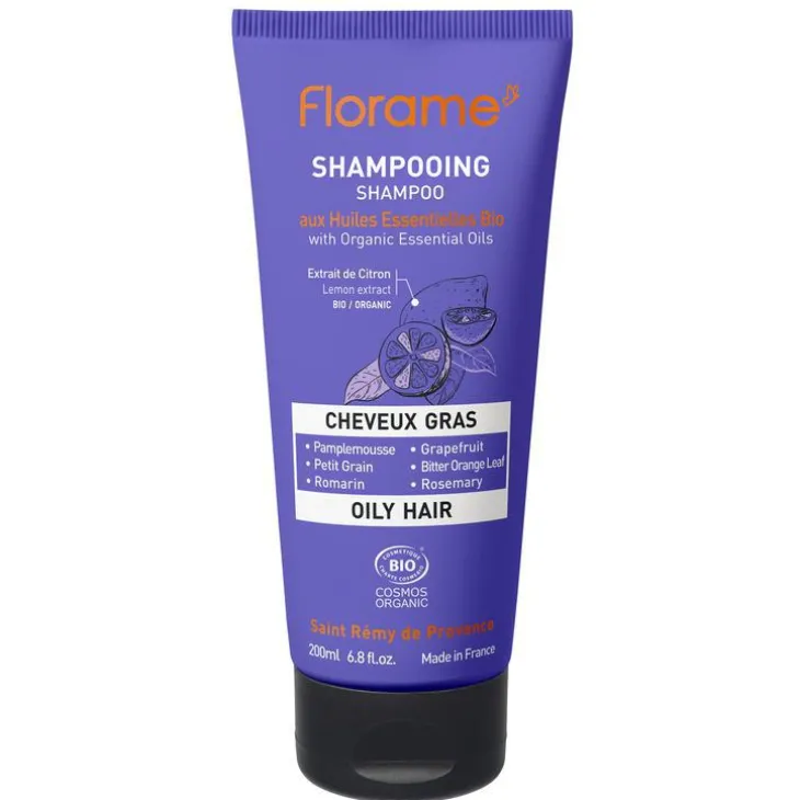 Shampoing pour cheveux gras bio en tube de 200 ml