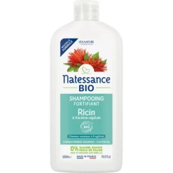 Shampooing fortifiant bio Ricin & Kératine végétale Natessance – 500 ml