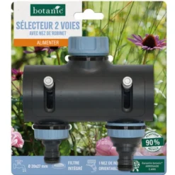Sélecteur botanic® 2 sorties filetées ® 20 x 27 mm avec nez de robinet