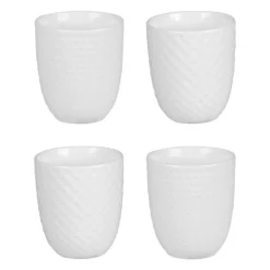 Snow coffret de 4 mugs en porcelaine blancs