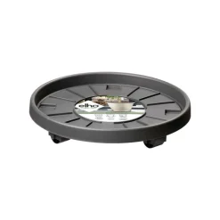 Soucoupe à roulettes couleur anthracite - Ø 34.5x5.1 cm