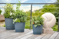 Soucoupe bleu jean pour pot Poetic Joy 25 - Ø 18,7 x H 2,4 cm