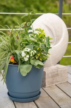 Soucoupe bleu jean pour pot Poetic Joy 50 - Ø 38 cm