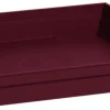 Soucoupe carrée en plastique rouge Bourgogne Eda Toscane - 26,7 x 26,7 cm