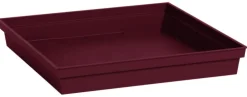 Soucoupe carrée en plastique rouge Bourgogne Eda Toscane - 32,6 x 32,6 cm