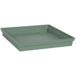 Soucoupe carrée en polypropylène vert laurier Eda Toscane - 26,7 x 26,7 cm