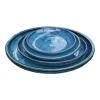 Soucoupe en grès émaillé bleu océan Decolines Littoral - Ø 30 cm