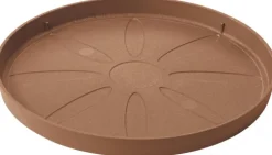 Soucoupe en plastique recyclé Deroma Origin Cotto - Ø 25 x H 2,3 cm