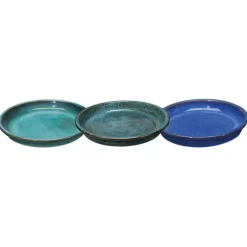 Soucoupe en terre cuite émaillée bleu Deroma Azulejos - Ø 25 cm