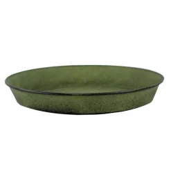 Soucoupe pot Reb en acier vert mat Ø 29 x H 4 cm