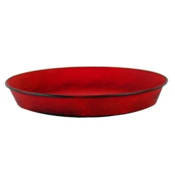 Soucoupe pot Reb en acier rouge mat Ø 21 x H 3 cm