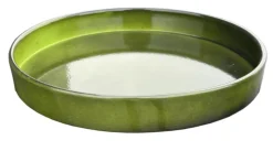 Soucoupe pour pot évasé coloris vert en métal recyclé - 23,5 x 23,5 x 3 cm