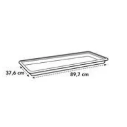 Soucoupe rectangulaire en plastique recyclé living noir Elho - 100 x 38 cm