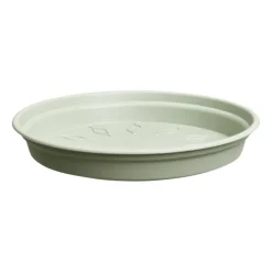 Soucoupe ronde en plastique vert pierre Elho green Basics - Ø 21 cm
