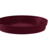 Soucoupe ronde en plastique rouge Bourgogne Eda Toscane - Ø 18,5 cm