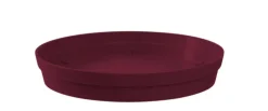 Soucoupe ronde en plastique rouge Bourgogne Eda Toscane - Ø 15 cm