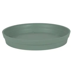 Soucoupe ronde en polypropylène vert laurier Eda Toscane - Ø 28 cm