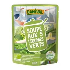 Soupe 5 légumes verts bio DANIVAL 50 cl