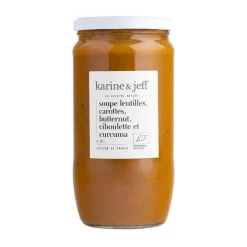 Soupe lentilles carottes butternut ciboulette Bio Karine & Jeff - pot de 780 ml