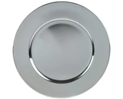 Sous assiette de présentation coloris argent en plastique - Ø 33 cm
