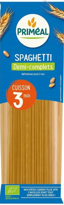 Spaghetti demi complet bio cuisson rapide en sachet de 500 g