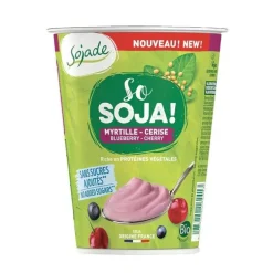 Spécialité végétale bio à la myrtille et à la cerise sans sucres ajoutés So Soja Sojade - 400 g