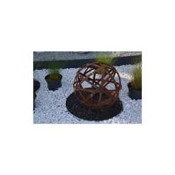 Sphère ajourée en métal effet rouille coloris marron Ø 40 cm