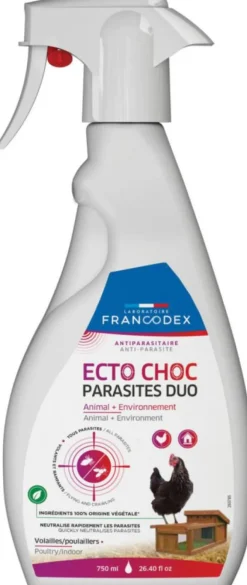 Spray antiparasitaire pour volaille Francodex Ecto Choc Parasites Duo - 750 ml