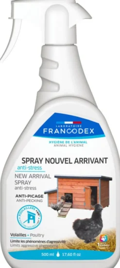 Spray nouvel arrivant anti-stress dans la basse cour Francodex - 500 ml