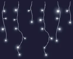 Stalactite solaire animée 8 fonctions mémoire 160 LED coloris blanc chaud Blachere - 8 m