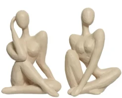 Statue coloris blanc en polyrésine - 8 x 6 x 11 cm