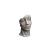 Statue de visage d’homme effet demi-rouille coloris gris 53 cm