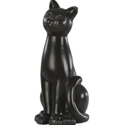 Statue en béton ciré anthracite Hairie Grandon chat déco petit modèle - 42 cm