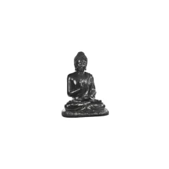 Statue en béton ciré noir Hairie Grandon Bouddha assis grand modèle - 80 cm