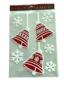 Sticker grand père Noël floqué rouge et blanc - 28,5 x 40 cm