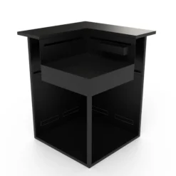 Support angle fermé en acier noir forme comptoir de bar Forge Adour - 97,2 x 97,2 x 112,5 cm