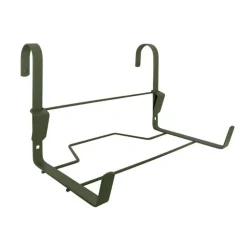 Support de jardinière à crochets en fer plat vert kaki Louis Moulin - 35 x 18 cm