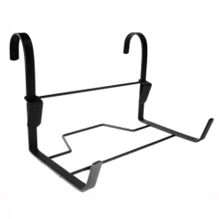 Support de jardinière universel large en métal gris martelé 35 cm