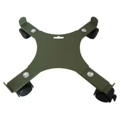 Support de pot 4 roulettes extensible en acier vert kaki Louis Moulin - 34/51 cm